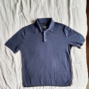 rag & bone Blue Polo Shirt Short Sleeve Knit